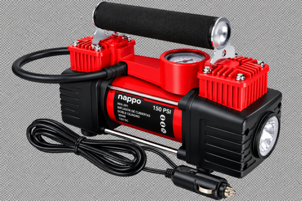Inflador portátil rojo INFLADOR DE CUBIERTAS NAPPO 150 PSI - 300W- NHI-291
