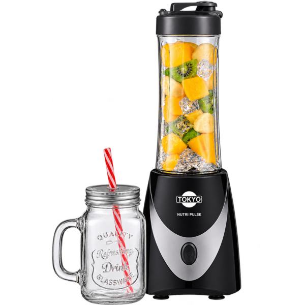 LICUADORA TOKYO NUTRI PULSE PRO HOPPIE 600ML + VASO VIDRIO 500ML 250W