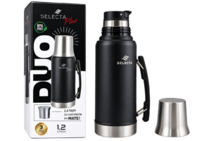 TERMO SELECTA 1.2L CON TAPA GUAMPA AC.INOX DUO NEGRO